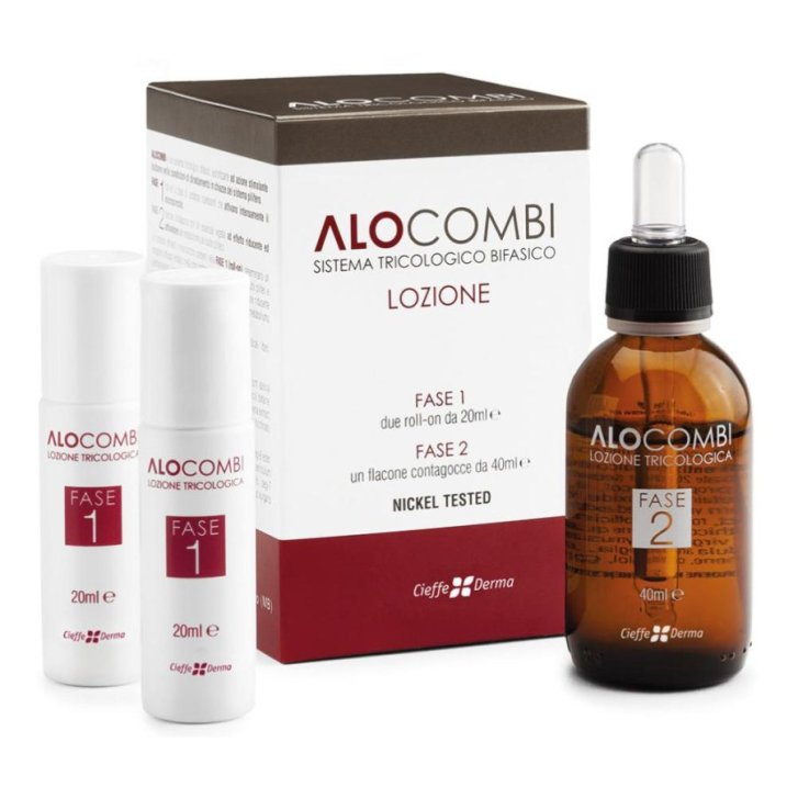 Alocombi Lozione Stimolante per Diradamento Capelli 2 Roll-On 20 ml + 1 Flacone 40 ml - Cieffe Derma Alocombi Lozione Stimolante per Diradamento Capelli 2 Roll-On 20 ml + 1 Flacone 40 ml - Cieffe Derma