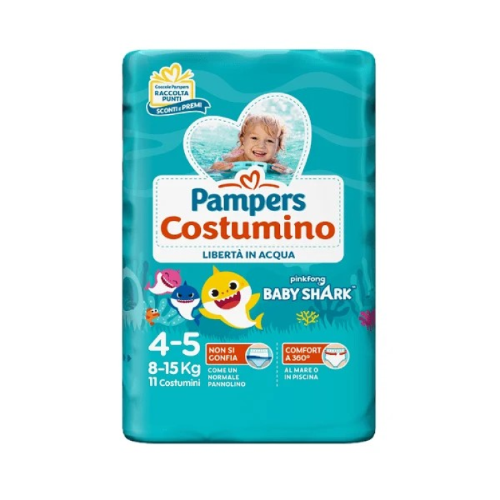 Pampers Il Costumino Pannolino Mare e Piscina Taglia 4-5 (8-15 kg) 11 Pezzi - Pampers