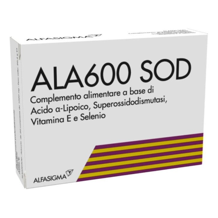 Ala600 Sod Integratore Antiossidante con Acido Alfa-Lipoico e Selenio 20 Compresse - Alfasigma