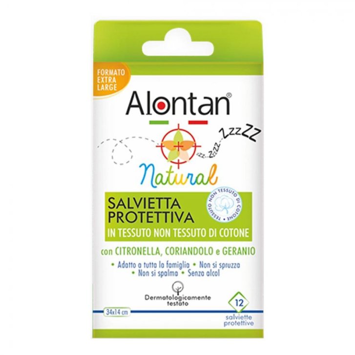 Alontan Natural Salvietta Protettiva con Oli Essenziali 12 Pezzi - Pietrasanta Pharma