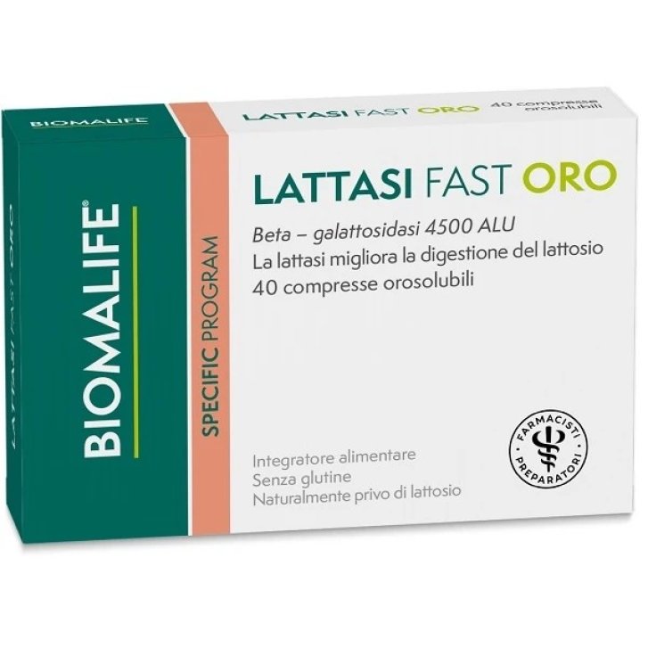 Lattasi Fast Oro Integratore Alimentare con Lattasi 40 Compresse - Unifarco Lattasi Fast Oro Integratore Alimentare con Lattasi 40 Compresse - Unifarco