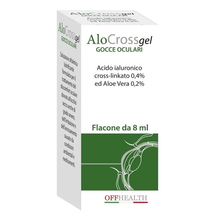 AloCross Gel Soluzione Oftalmica per Occhio Secco con Acido Ialuronico e Aloe Vera 8ml - Offhealth