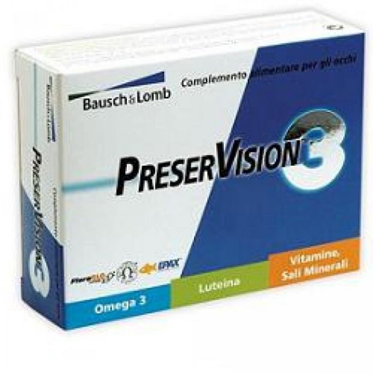 Preservision 3 Integratore Alimentare per la Salute dell\'Occhio con Luteina e Omega-3 30 Capsule - Bausch & Lomb