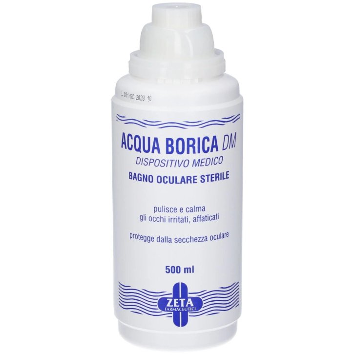 Acqua Borica per Bagno Oculare Sterile Detergente e Lenitiva 500 ml - Zeta Farmaceutici