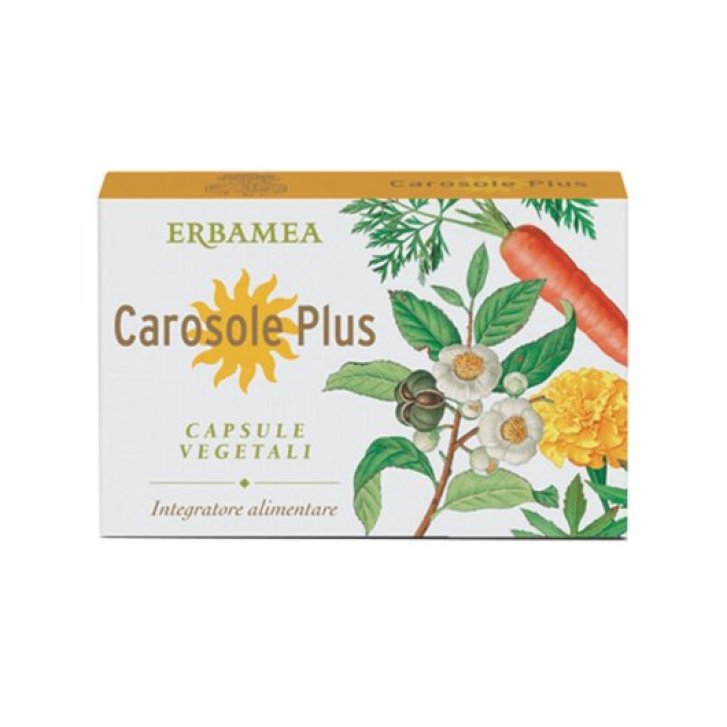 Carosole Plus Integratore Alimentare per Abbronzatura Uniforme e Duratura 24 Capsule Vegetali - Erbamea