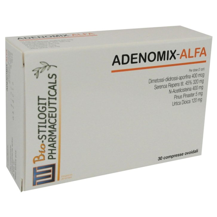 Adenomix Alfa Integratore Alimentare per Funzionalità Prostata e Drenaggio Liquidi 30 Compresse - Bio Stilogit Pharmaceuticals
