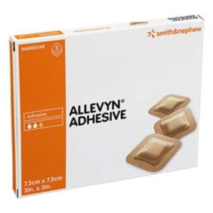 Allevyn Adhesive Medicazione Adesiva in Schiuma di Poliuretano 7,5x7,5 cm 3 Pezzi - Smith & Nephew