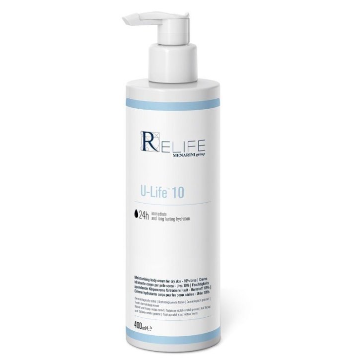 U-Life 10 Crema Idratante Corpo con Urea Olio di Avocado e Mandorle 400ml - Relife