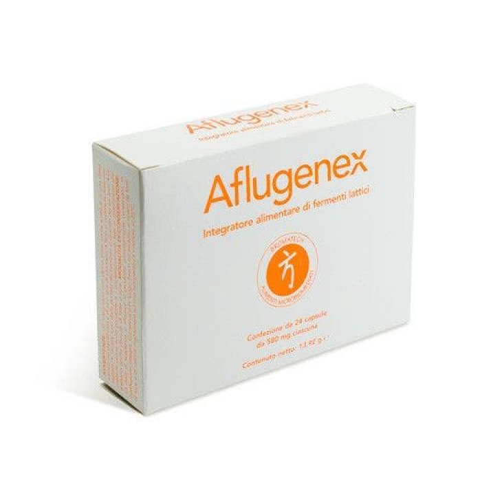 Aflugenex Integratore Alimentare con Fermenti Lattici e Vitamina C 24 Capsule - Bromatech