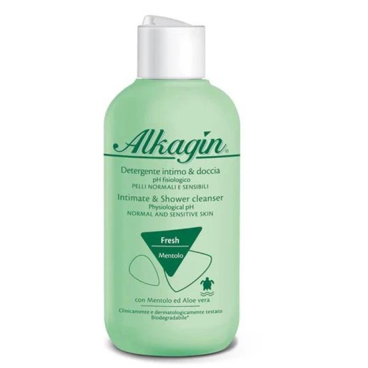 Alkagin Detergente Fresh Intimo e Doccia con Mentolo e Aloe Vera 250ml - Alkagyn Alkagin Detergente Fresh Intimo e Doccia con Mentolo e Aloe Vera 250ml - Alkagyn