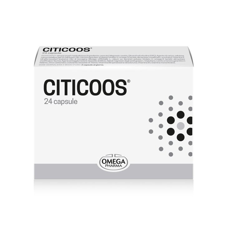 Citicoos Integratore per la Funzione Cognitiva con Citicolina Omega 3 e 6 24 Capsule - Omega Pharma Citicoos Integratore per la Funzione Cognitiva con Citicolina Omega 3 e 6 24 Capsule - Omega Pharma