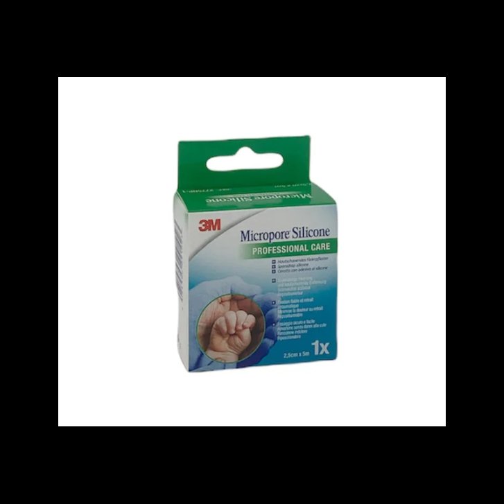 Cerotto in Rocchetto Micropore Silicone Ipoallergenico 2,5 cm x 500 cm - 3M