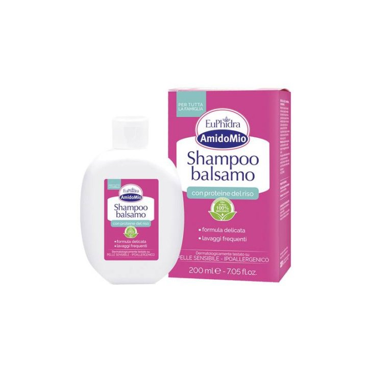 Euphidra Amidomio Shampoo Balsamo con Olio di Riso Bio 200 ml - Euphidra