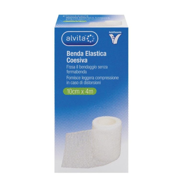 Alvita Benda Elastica Coesiva per Fissaggio Medicazioni e Sostegno 10 cm x 4 m - Alliance Healthcare IT.DIS.SPA