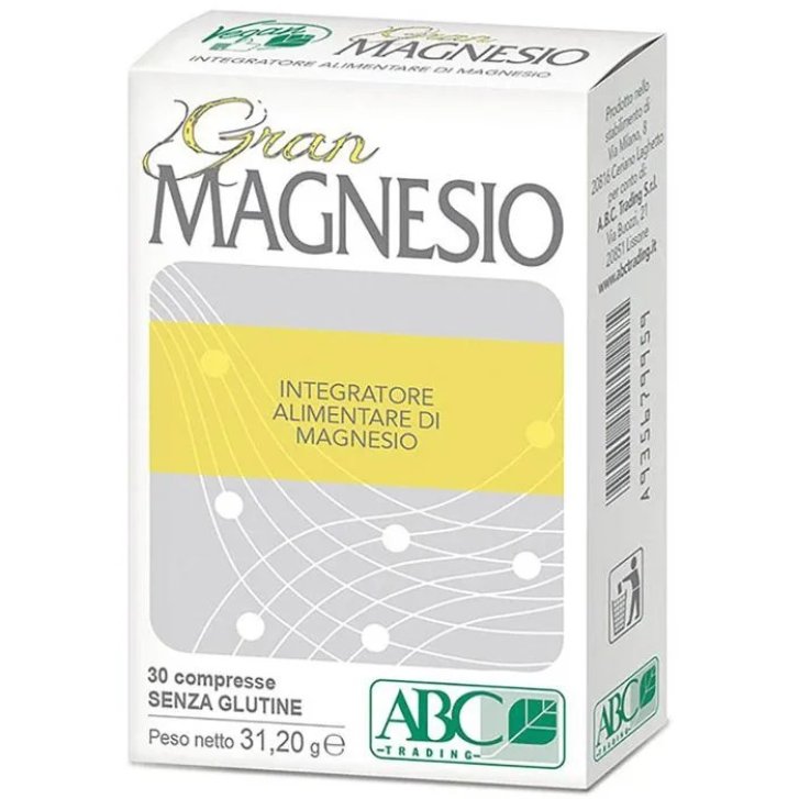Gran Magnesio Integratore Alimentare con 4 Fonti di Magnesio 30 Compresse - A.B.C. Trading Srl Gran Magnesio Integratore Alimentare con 4 Fonti di Magnesio 30 Compresse - A.B.C. Trading Srl