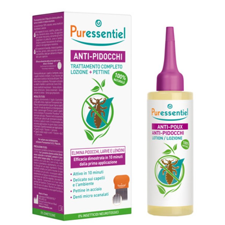 Lozione Anti-Pidocchi 100 ml + Pettine con Oli Naturali - Puressentiel