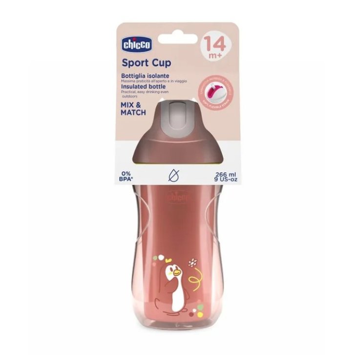 Tazza Sport Rosa 14m+ Antigoccia in Silicone 266 ml - Chicco Tazza Sport Rosa 14m+ Antigoccia in Silicone 266 ml - Chicco