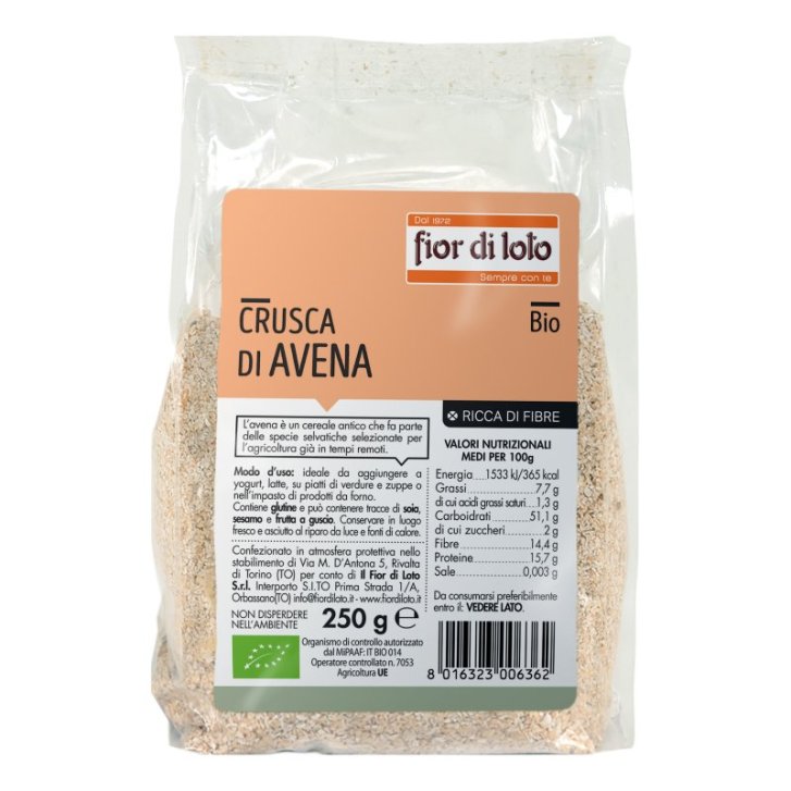 Crusca di Avena Bio Integratore di Fibre 250 g - Fior di Loto