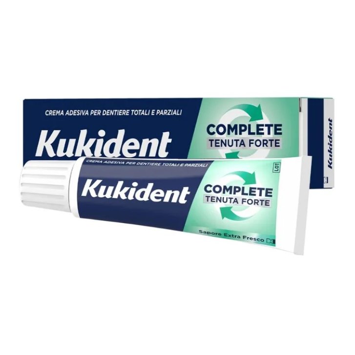 Kukident Complete Crema Adesiva Tenuta Forte per Dentiere Sapore Extra Fresco 47g - Kukident Kukident Complete Crema Adesiva Tenuta Forte per Dentiere Sapore Extra Fresco 47g - Kukident