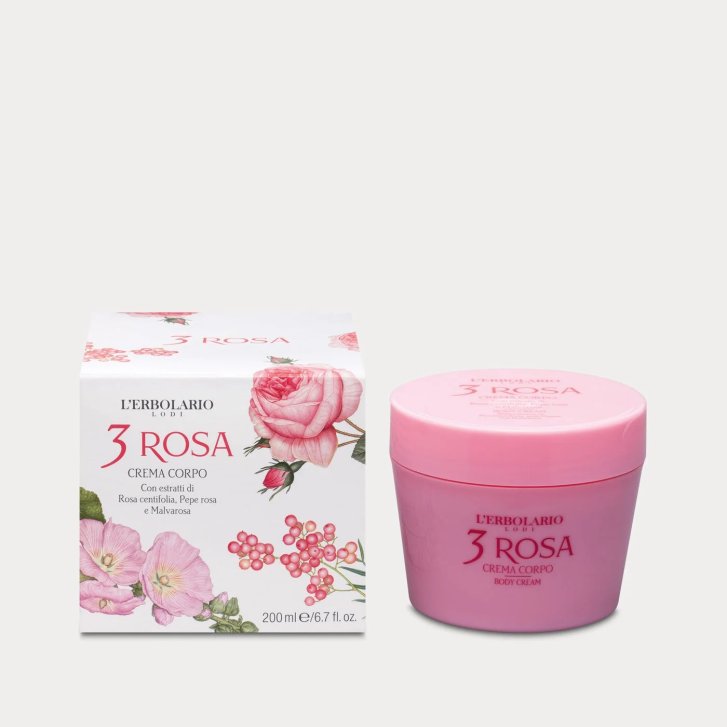 3 Rosa Bagnoschiuma Ecoricarica Delicato con Estratti di Rosa e Pepe 500 ml - L\'Erborario