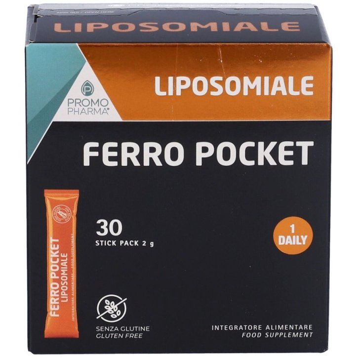 Ferro Liposomiale Pocket Integratore con Vitamina C e B 30 Stick da 2 g - Promopharma