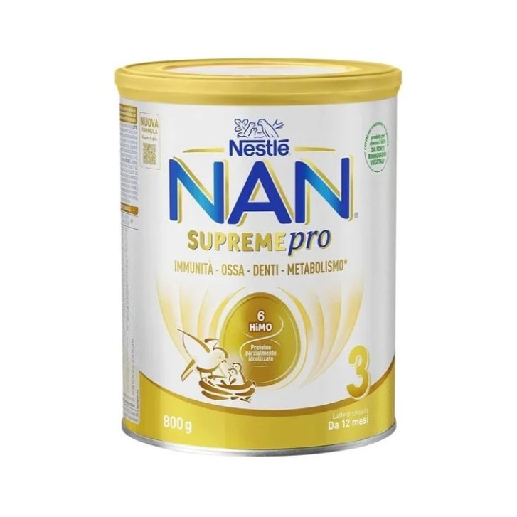 Nan Supreme Pro 3 Latte di Crescita con HiMO e Vitamine C e D 800g - Nestlé Nan Supreme Pro 3 Latte di Crescita con HiMO e Vitamine C e D 800g - Nestlé
