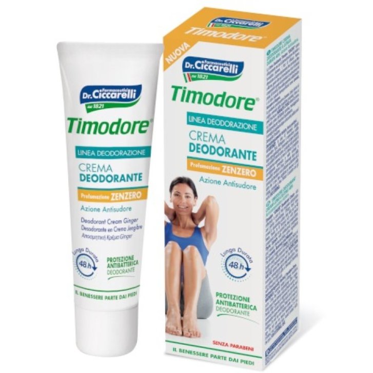 Timodore Crema Deodorante Zenzero 48h Antisudore con Estratti Naturali 50 ml - Farmaceutici Dott.Ciccarelli