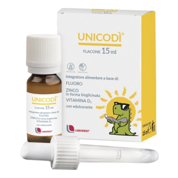Unicodi\' Soluzione Orale Integratore con Zinco Bisglicinato Fluoro e Vitamina D3 15 ml - Uriach Unicodi\' Soluzione Orale Integratore con Zinco Bisglicinato Fluoro e Vitamina D3 15 ml - Uriach