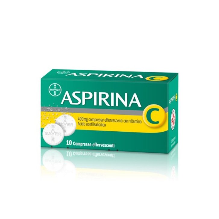 Aspirina C Farmaco Antidolorifico e Antipiretico con Vitamina C 10 Compresse Effervescenti 400+240mg - Aspirina