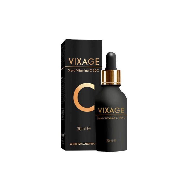 Vixage Siero Viso Antietà con Vitamina C 30% Acido Ialuronico e Collagene Marino 30ml - Braderm Vixage Siero Viso Antietà con Vitamina C 30% Acido Ialuronico e Collagene Marino 30ml - Braderm