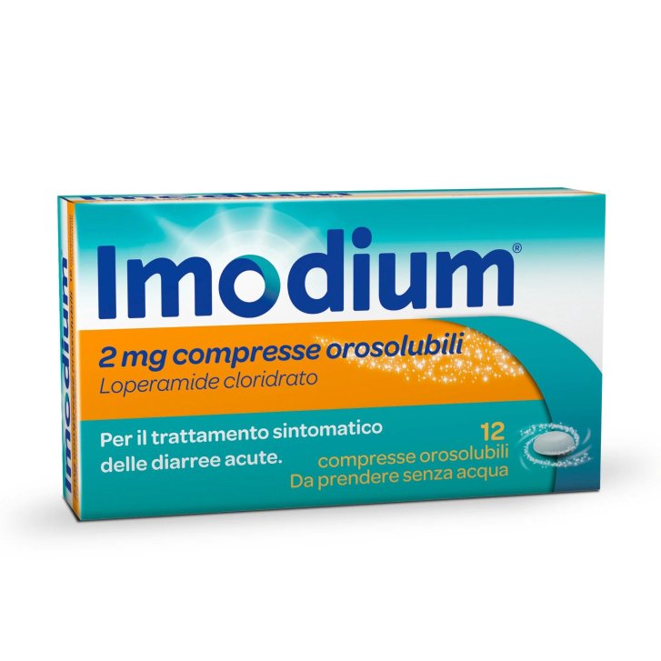 Imodium 12 Compresse Orosolubili 2mg Antidiarroico con Loperamide Cloridrato - Imodium