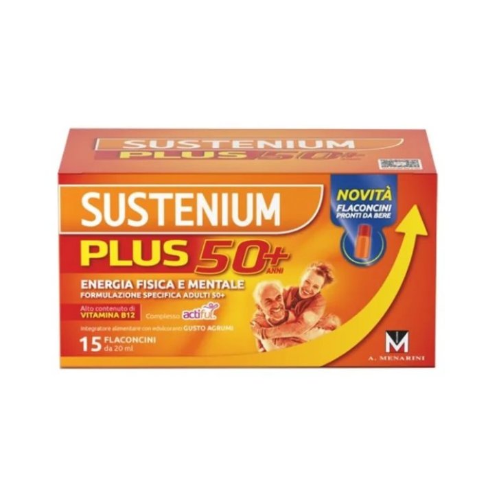 Sustenium Plus 50+ Integratore Energia Fisica e Mentale 15 Flaconcini da 20ml - Sustenium Sustenium Plus 50+ Integratore Energia Fisica e Mentale 15 Flaconcini da 20ml - Sustenium