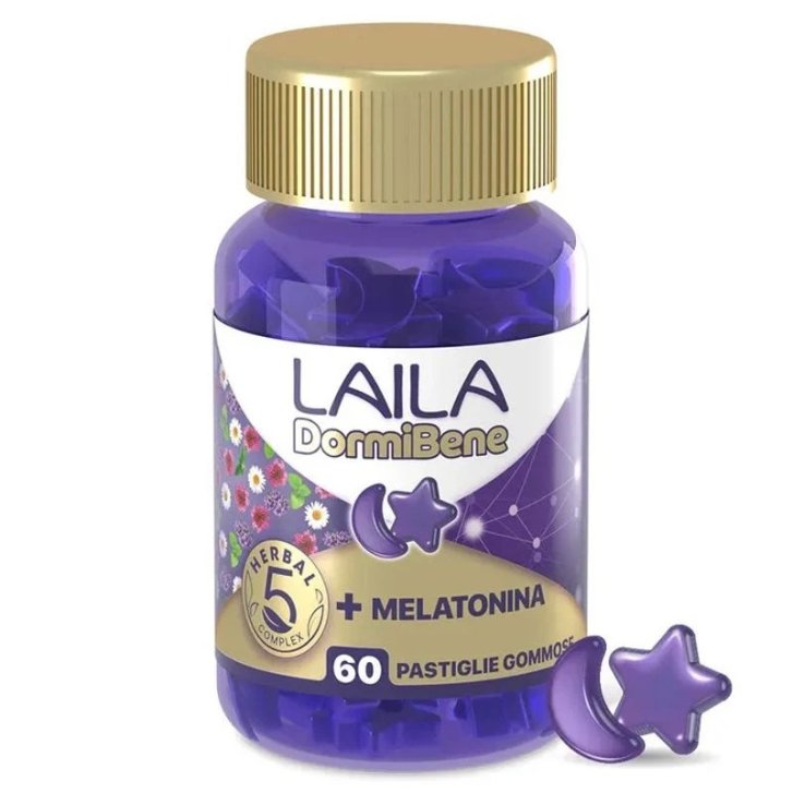 Laila Dormibene Integratore per il Sonno con Melatonina e Estratti Vegetali 60 Gommose - Laila Laila Dormibene Integratore per il Sonno con Melatonina e Estratti Vegetali 60 Gommose - Laila