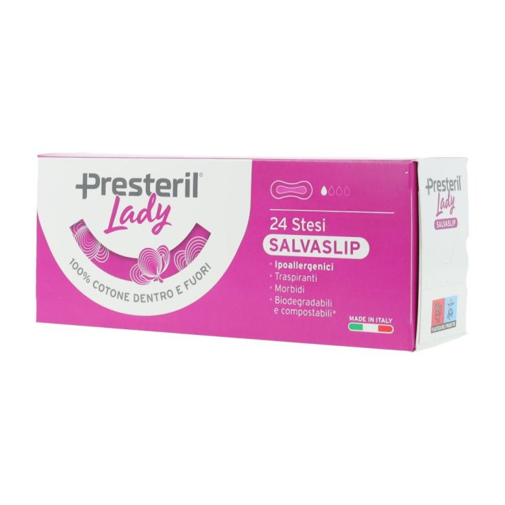 Lady Presteril Proteggislip Stesi Biodegradabili in 100% Cotone 24 Pezzi - Corman