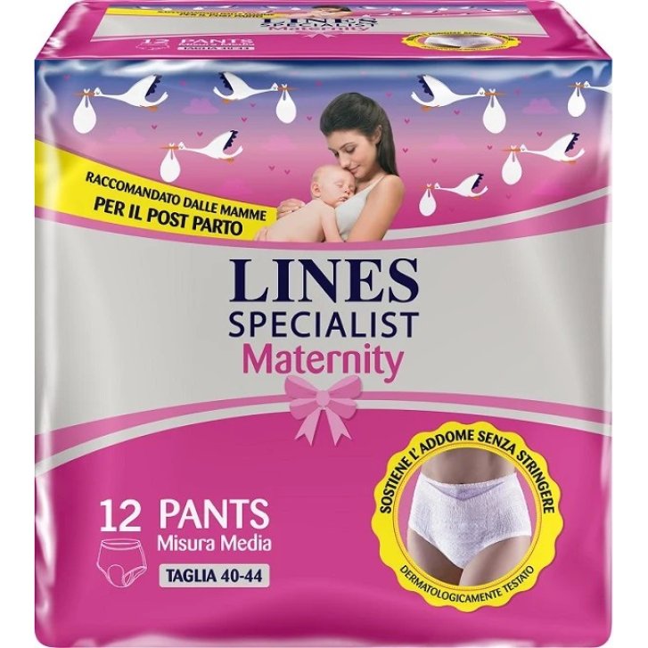 Lines Specialist Maternity Mutandina Assorbente Post Parto Taglia M 12 Pezzi - Lines Lines Specialist Maternity Mutandina Assorbente Post Parto Taglia M 12 Pezzi - Lines
