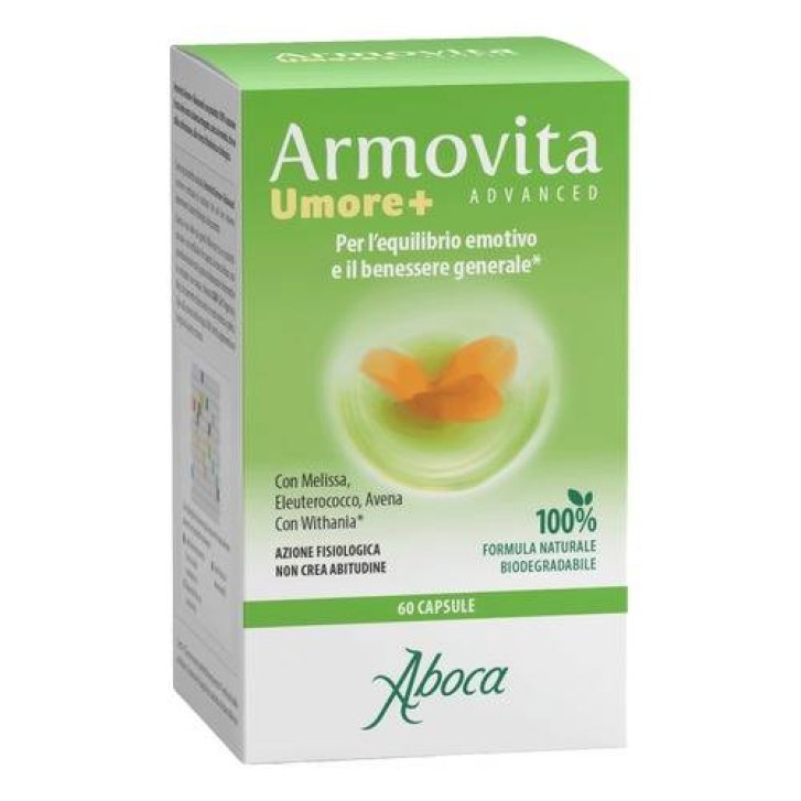 Armovita Umore+ Integratore per il Benessere dell\'Umore con Melissa e Withania 60 Capsule - Aboca Armovita Umore+ Integratore per il Benessere dell\'Umore con Melissa e Withania 60 Capsule - Aboca