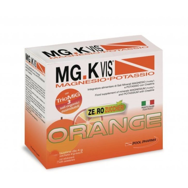 Mgk Vis Orange Zero Zuccheri Integratore di Magnesio Potassio e Creatina 30 Bustine - Pool Pharma Mgk Vis Orange Zero Zuccheri Integratore di Magnesio Potassio e Creatina 30 Bustine - Pool Pharma