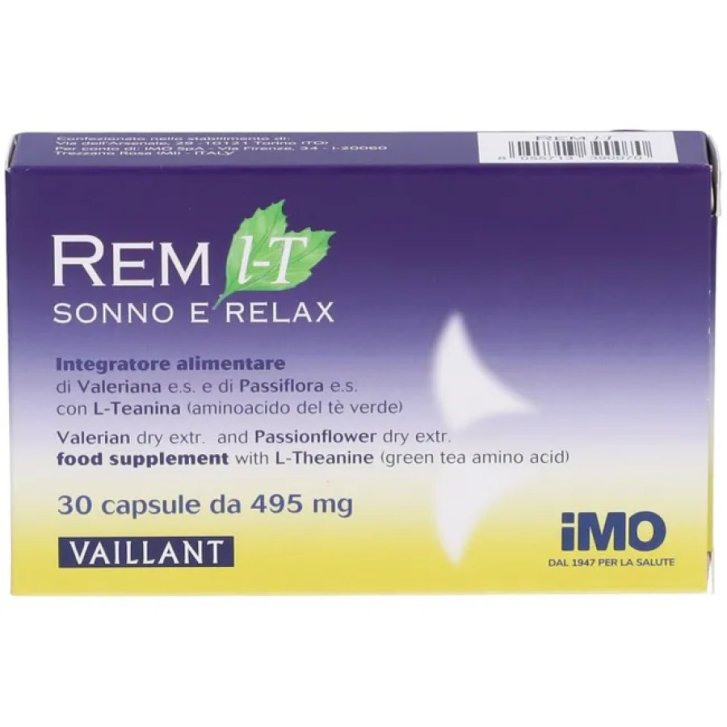 Rem Lt Sonno E Relax Integratore per il Sonno con Valeriana E Passiflora 30 Capsule - IMO