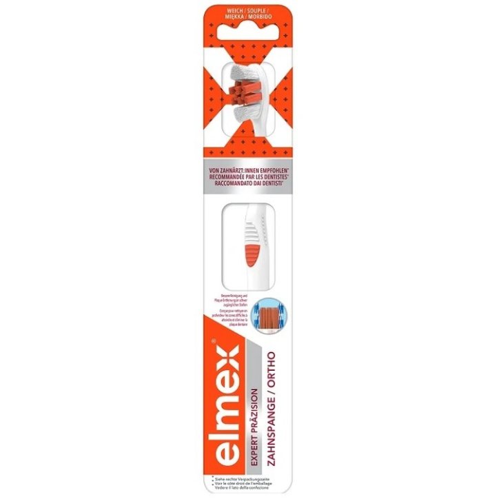 Elmex Expert Precision Ortho Spazzolino con Setole ad U e a Spirale 1 Pezzo - Elmex