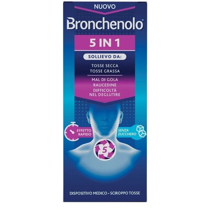 Bronchenolo 5 In 1 Sciroppo per Tosse da Raffreddore 120ml - BRONCHENOLO