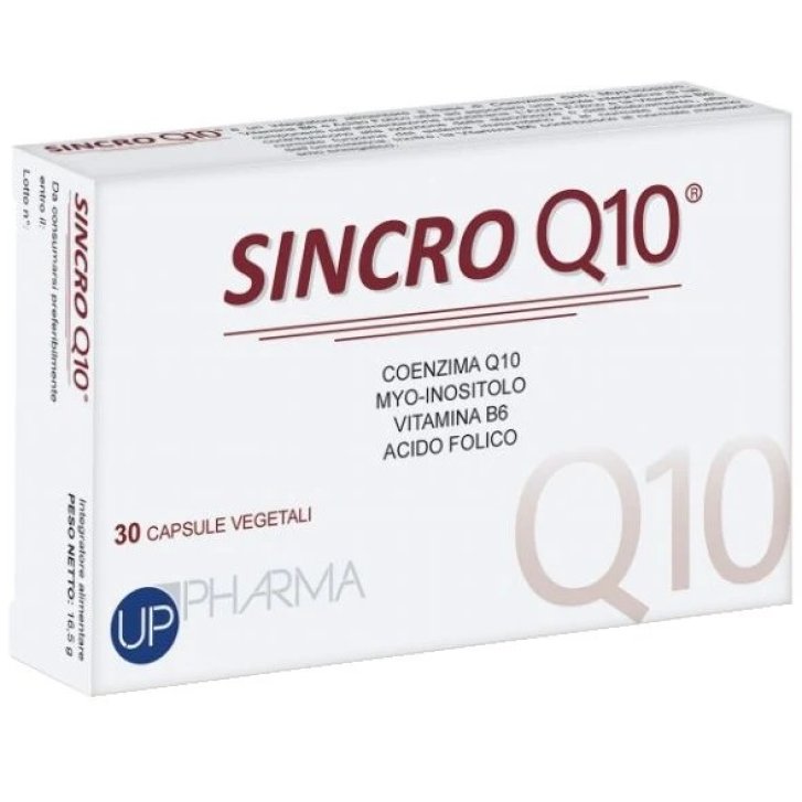 Sincro Q10 Integratore con Coenzima Q10 Vitamina B6 e Acido Folico 30 Capsule - UP Pharma Srl