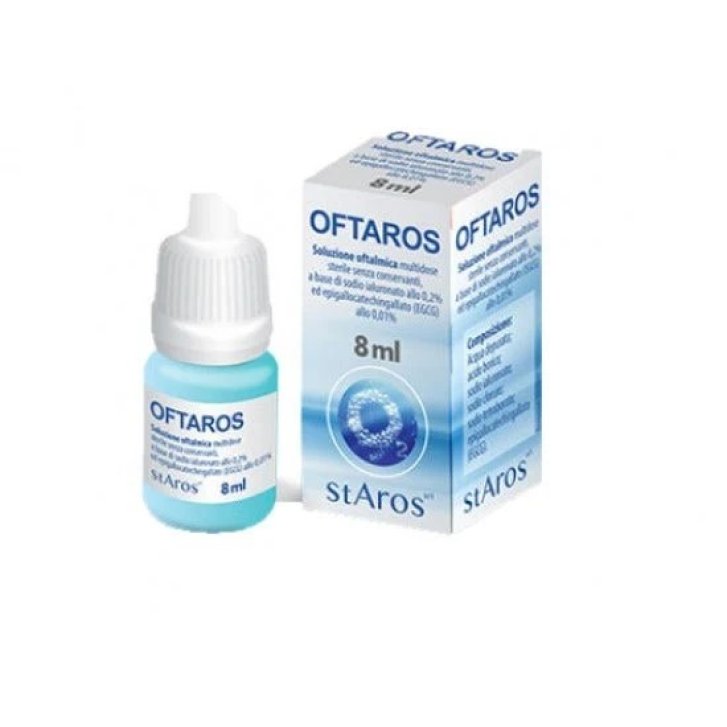 Oftaros Soluzione Oftalmica con Acido Ialuronico e EGCG 8 ml Oftaros Soluzione Oftalmica con Acido Ialuronico e EGCG 8 ml