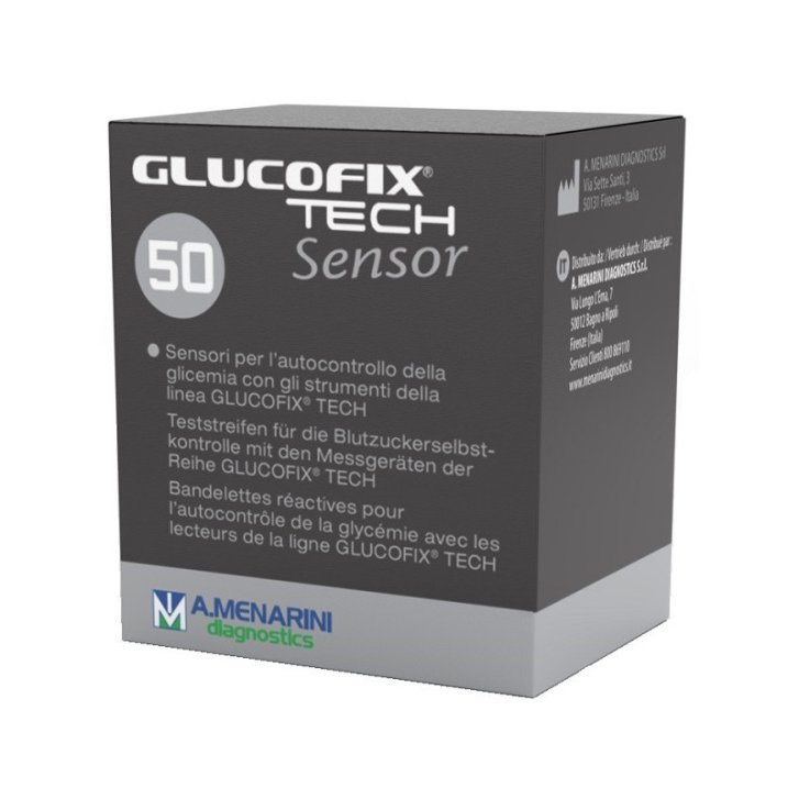Glucofix Tech Sensor Strisce per Misurazione Glicemia 50 Pezzi - A.Menarini Diagnostics Glucofix Tech Sensor Strisce per Misurazione Glicemia 50 Pezzi - A.Menarini Diagnostics