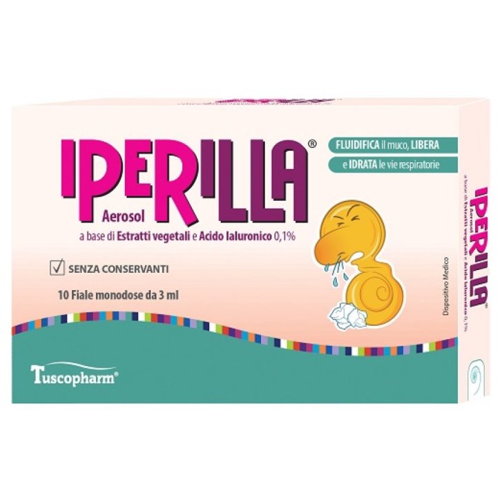 Iperilla Aerosol Soluzione Iper-tonica con Acido Ialuronico e Estratti Vegetali 10 Fiale da 3 ml