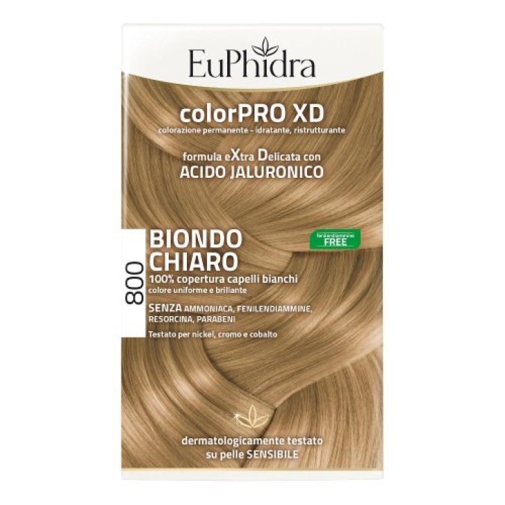 Euph Colorpro Xd800 Bio Biondo Chiaro Colorazione Permanente con Acido Ialuronico 50+50+20ml - Euphidra