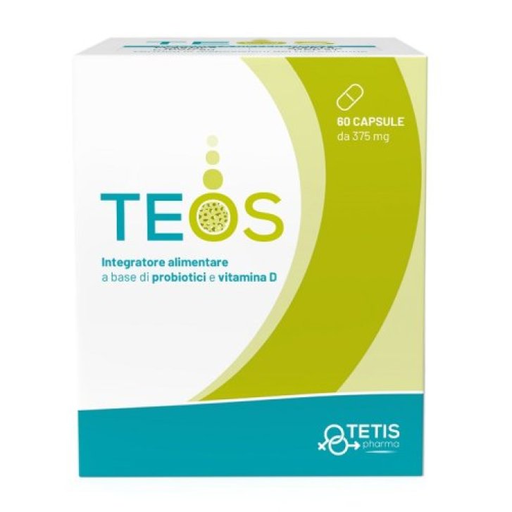 Teos Integratore Alimentare con Probiotici e Vitamina D 60 Capsule - Tetis Pharma