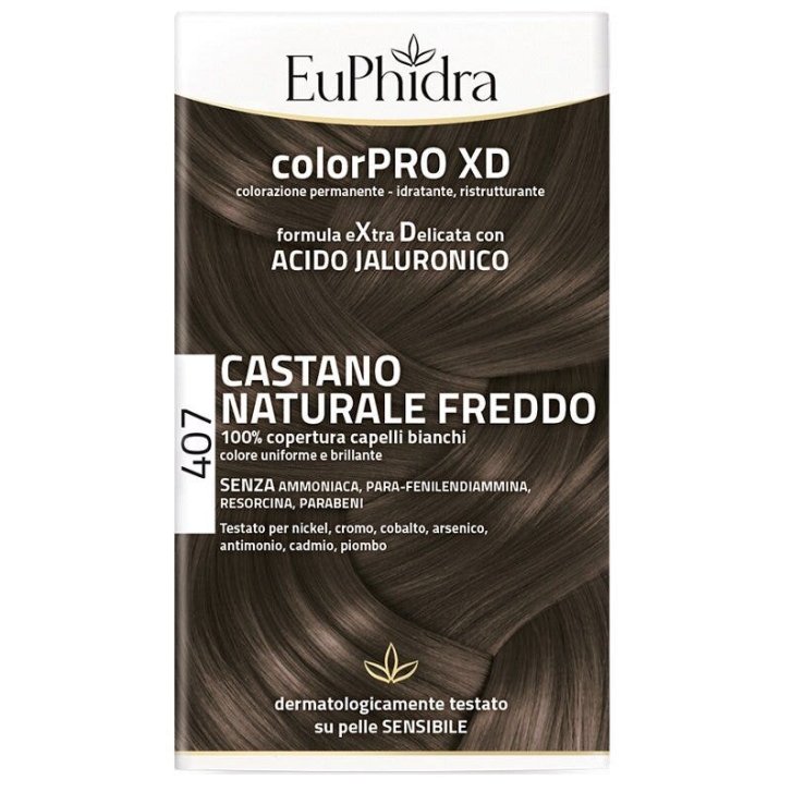 Euphidra ColorPro XD Kit Tinta Capelli con Acido Ialuronico 407 Castano Naturale Freddo - Euphidra Euphidra ColorPro XD Kit Tinta Capelli con Acido Ialuronico 407 Castano Naturale Freddo - Euphidra