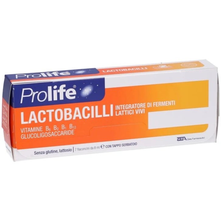 Prolife Lactobacilli Integratore con Fermenti Lattici Vivi e Vitamine B 7 Flaconcini da 8 ml - Zeta Farmaceutici