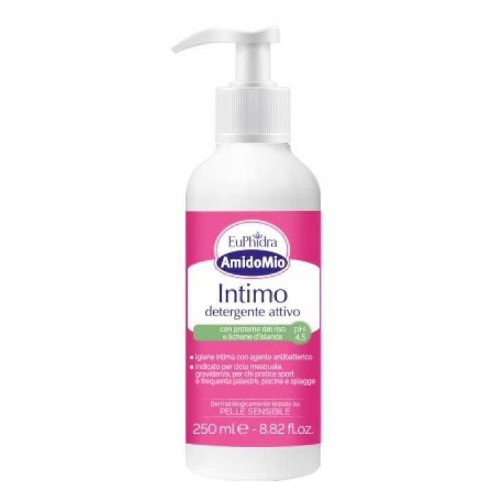 Euphidra AmidoMio Intimo Detergente Attivo Antibatterico con Estratto di Lichene d\'Islanda 250 ml - Euphidra