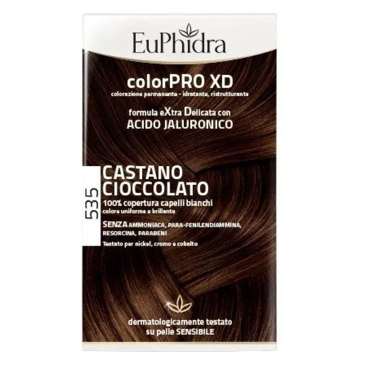 Euphidra Colorpro Xd 535 Castano Cioccolato Kit Colorazione Permanente con Acido Ialuronico 50+50+20 Ml - Euphidra
